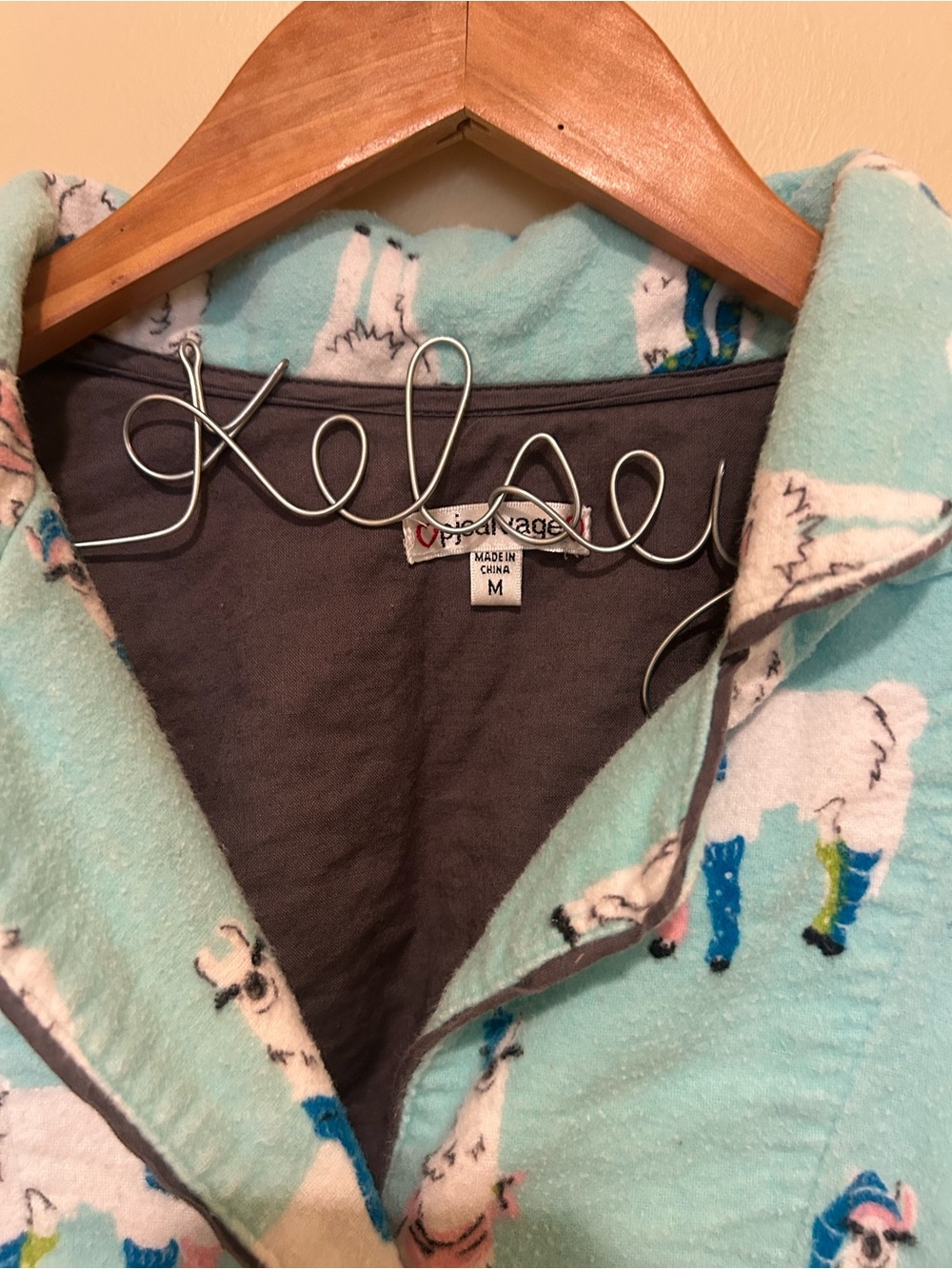 PJ Salvage Women’s Llama Print Light Blue 100% Cotton Size Medium - Picture 4 of 6